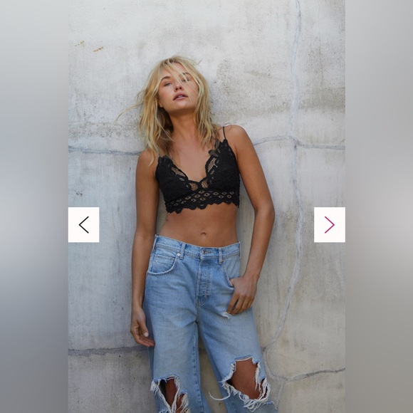 FP One Adella Crochet Lace Bra Crop Top Bralette in Black S/P - Picture 13 of 16